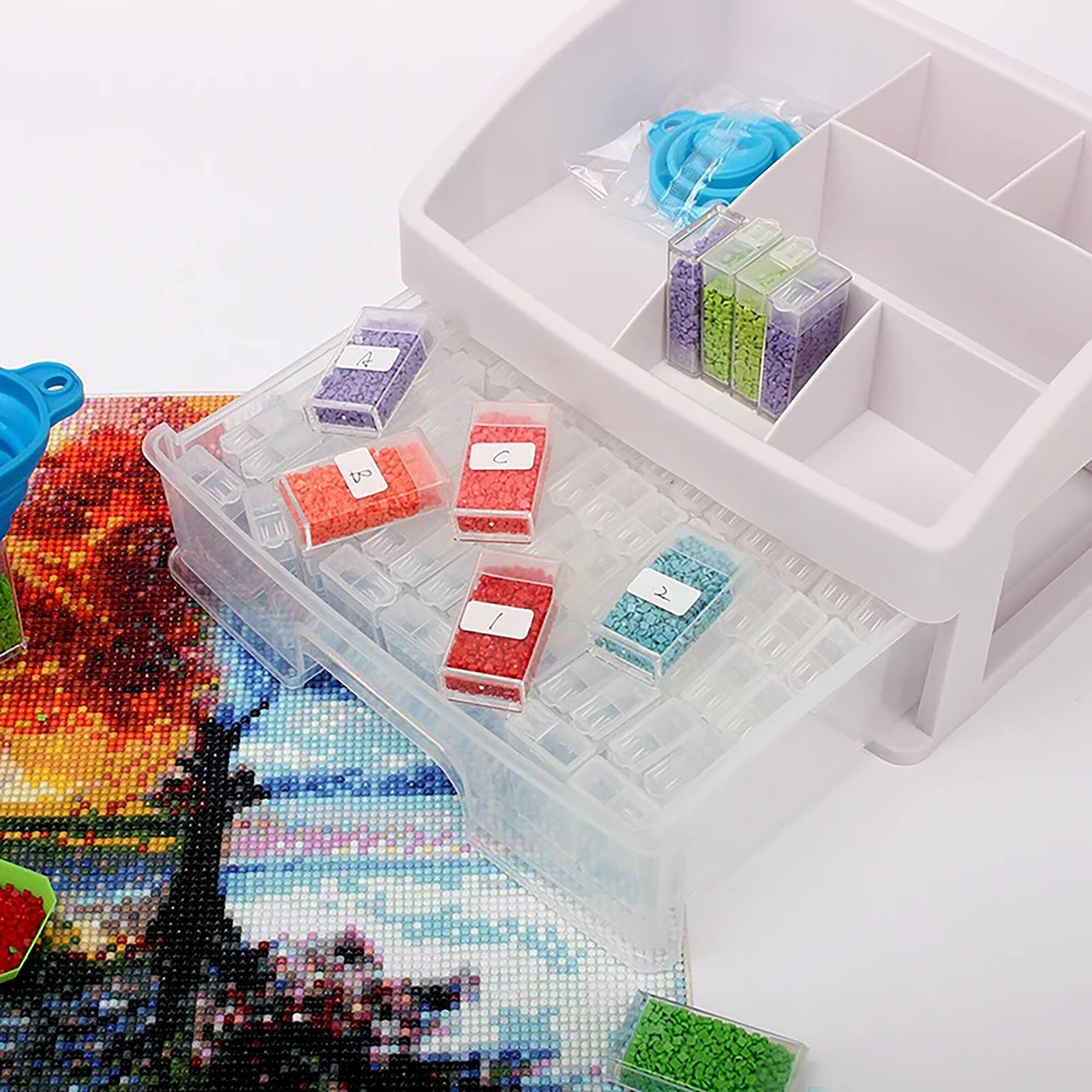 Sparkly Selections Diamond Painting Storage Container with 48 Bottles